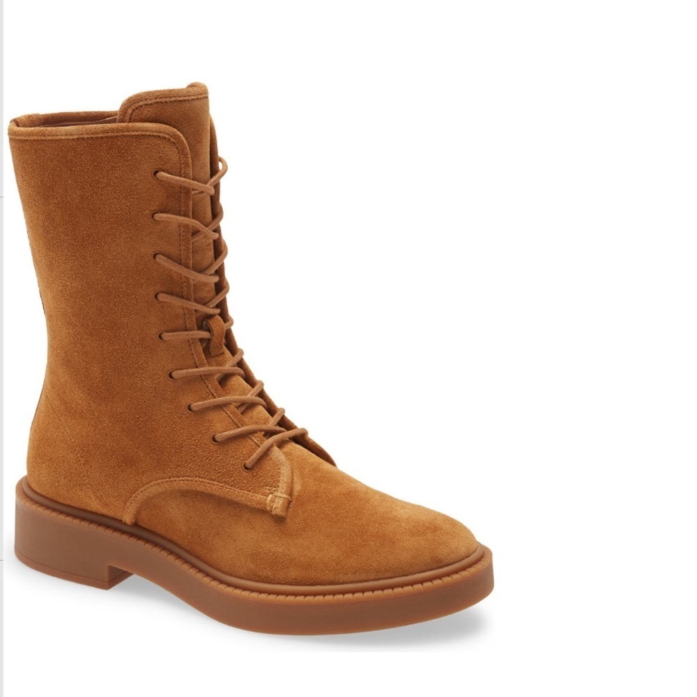 Vince Kady lace-up suede boot 7.5 tan new with tag